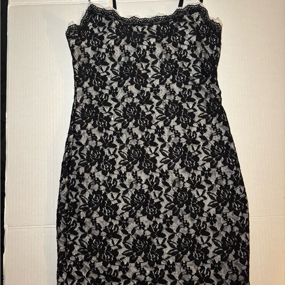 Black Lace Overlay Dress